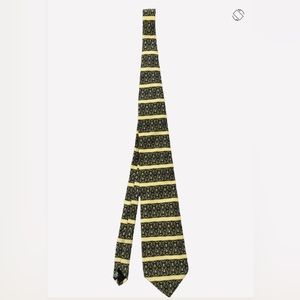 Metropolitan Museum of Art silk men’s tie, yellow, olive & navy 54”L preowned
